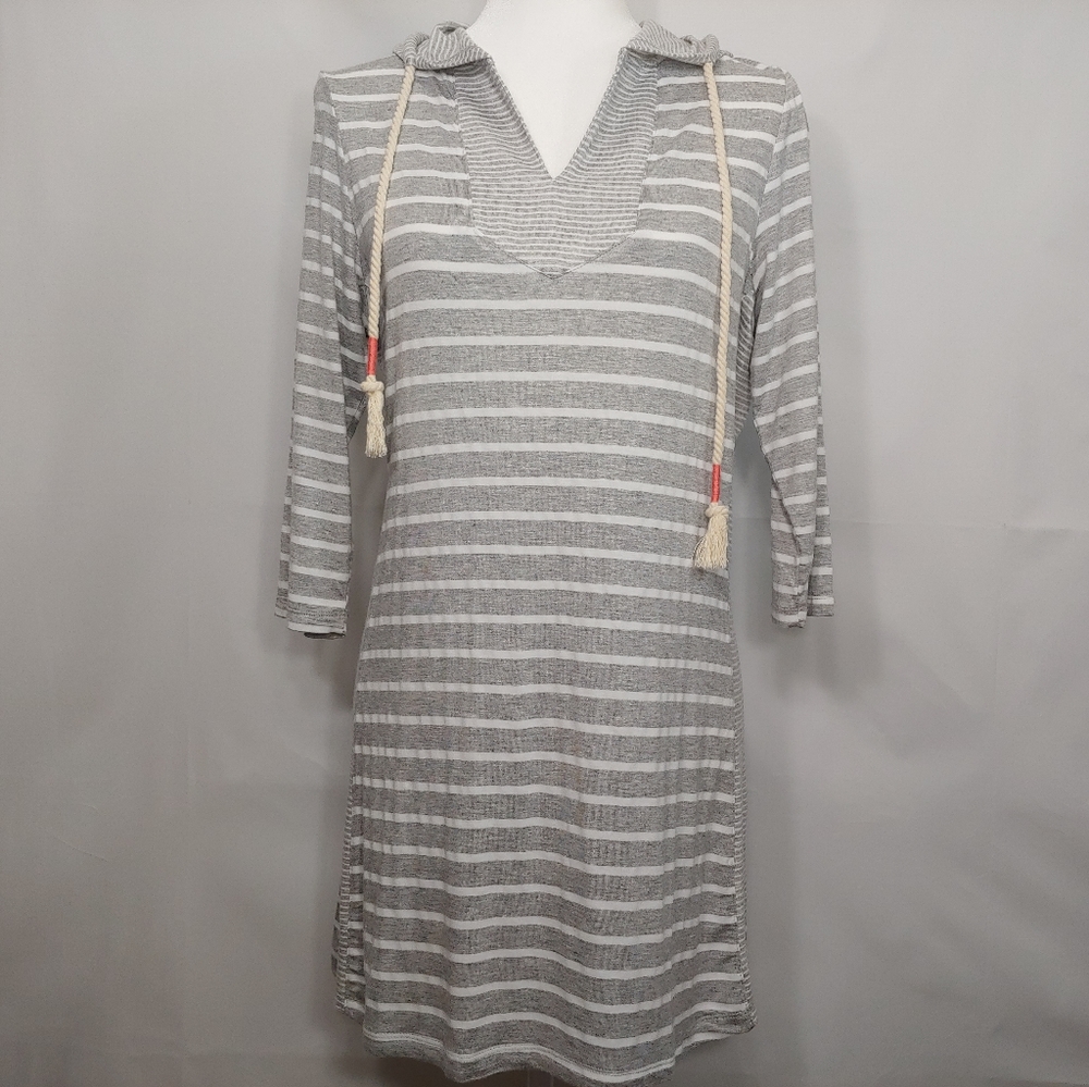 Beach Break cover up tunic XS grey white